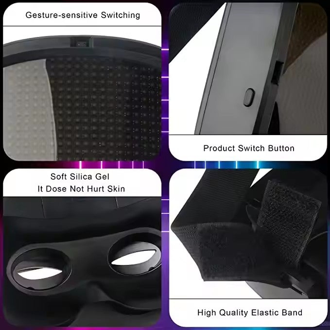 Led Mask with Bluetooth Programmable App, Shining Led Light Up Face Mask